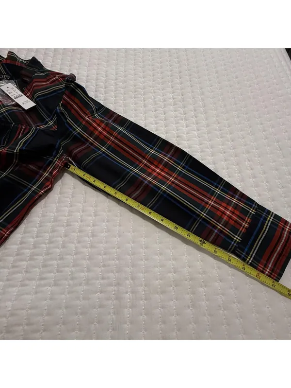 J.Crew Rhinestone Buttons Stewart Tartan Blouse Top Sz S Small NWT Cotton Shirt - Image 5