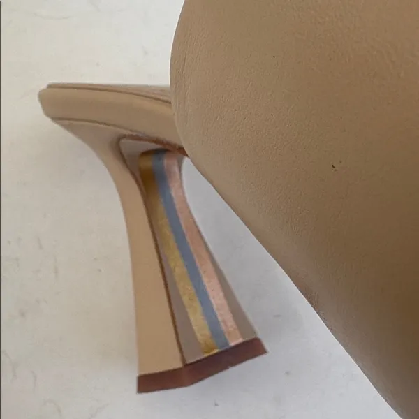 EUC Sam Edelman Leather Carmen Square Toe Flared Heel Sandals Size 9.5 - Image 4