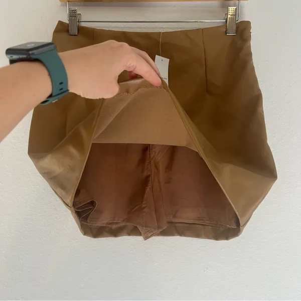 Abercrombie & Fitch NWT Vegan Leather A Line Mini Skort - Image 4