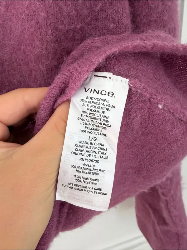 Vince Women's V-Neck Collared Sweater - Dusty Plum - Image 2