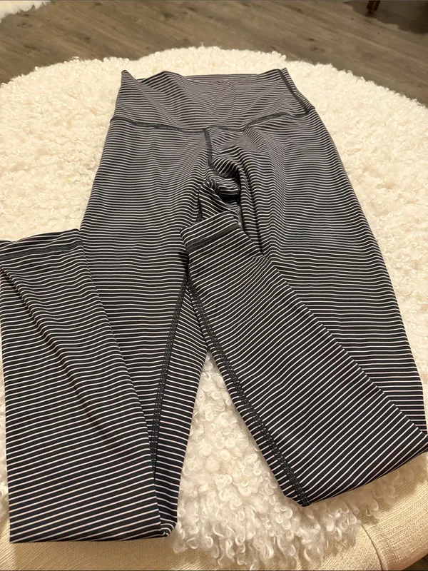lululemon athletica Black & White Striped High-Rise Leggings - Image 2