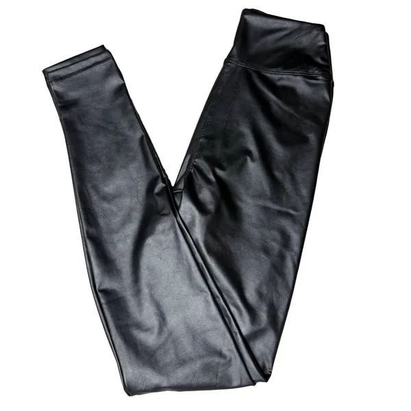 Offline By Aerie Real Luxe Faux Leather Hi Rise Leggings Size XS Black Biker New - Image 7