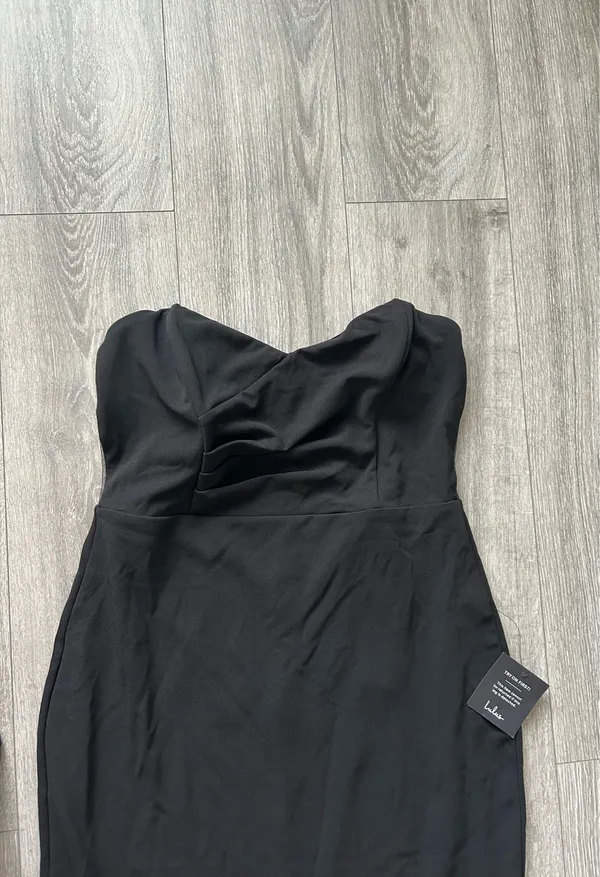 New Lulus Iconic Arrival Black Strapless Bustier Mermaid Maxi Dress XL MSRP $85 - Image 6