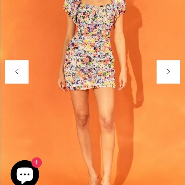 Endless rose FLORAL OFF THE SHOULDER RUCHED MINI DRESS M - Image 2