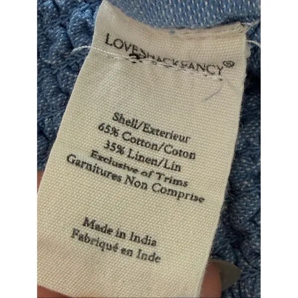 LoveShackFancy Cava Mini Skirt Hydrangea Blue Embroidered Linen Medium - Image 4