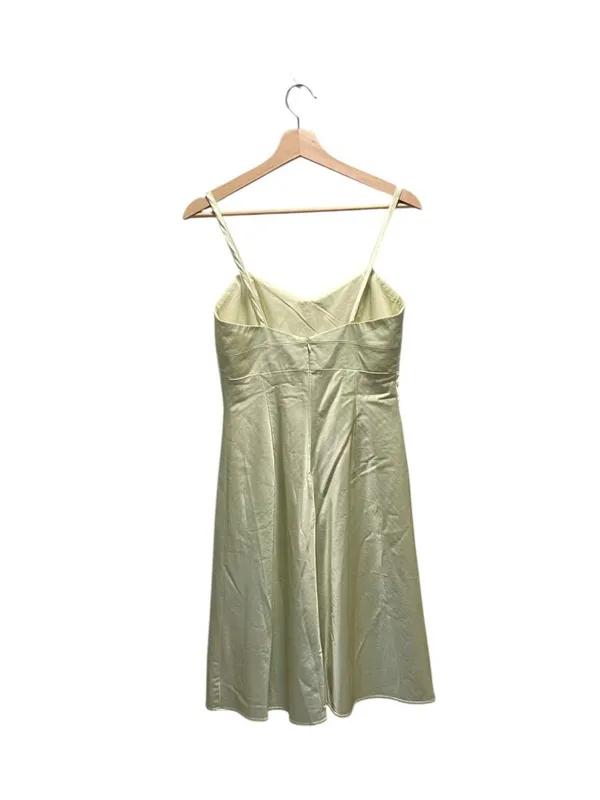 Banana Republic Y2K Satin Midi Dress Lime Size 4 Minimalist Special Occasion - Image 10