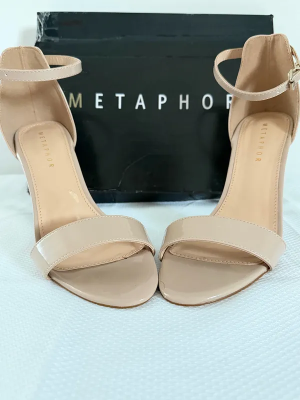 Metaphor Nude Patent Ankle Strap 4 inch Heels - Image 2