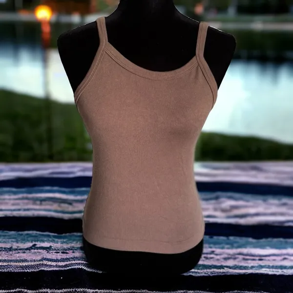 5/$35 PacSun Contour Womens Tank Top Sz M Brown Seamless‎ Longline - Image 5