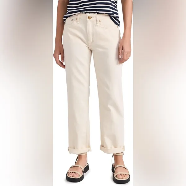 Rag & Bone Low-rise Baggy Boyfriend Beige Denim Size 28 - Image 2