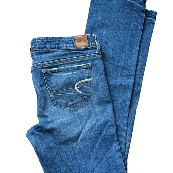 American Eagle Slim Old School Stretch Jean Med Wash Size 12X31 Mid Rise - Image 6