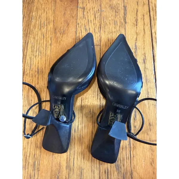 Caverley Shoes Womens Size 6 Black Zebra Slingback Strappy Pointed Toe Heels - Image 6
