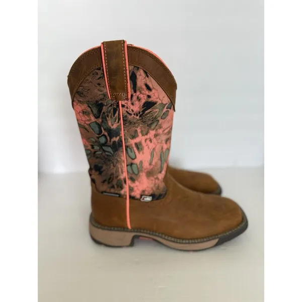 JUSTIN Women’s Trekker 11" Camo Work Boot Size 7B Waterproof Russet Brown SE4356 - Image 3