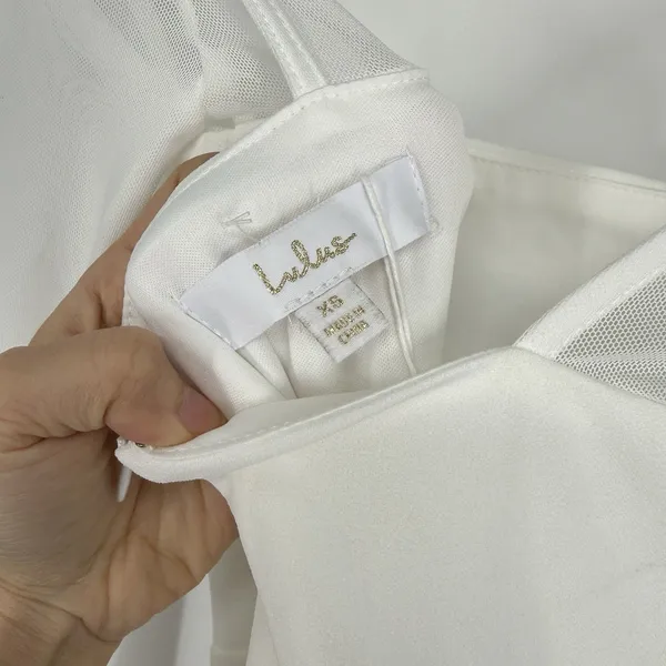 Lulus Lovingly Yours White Mesh Long Sleeve Maxi Dress Size XS Wedding Bride - Image 5