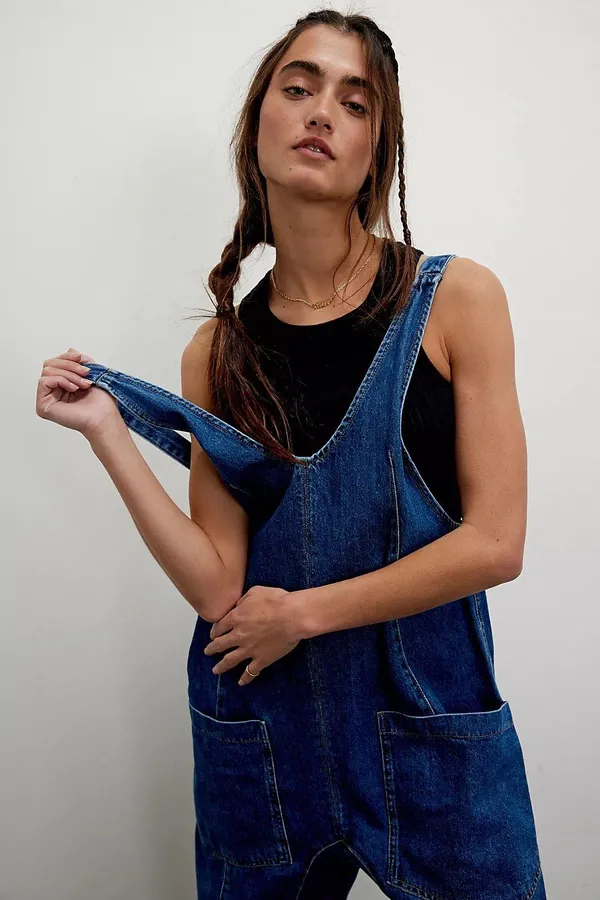 NWT Free People We The Free High Roller Jumpsuit In Sapphire Blue (Oversized Fit) Size: M $98 MSRP No refunds or cancellations - Image 5