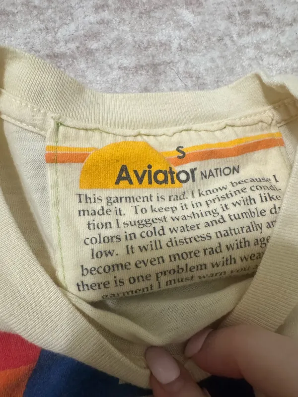 Aviator nation logo boyfriend tee size small  - Image 3