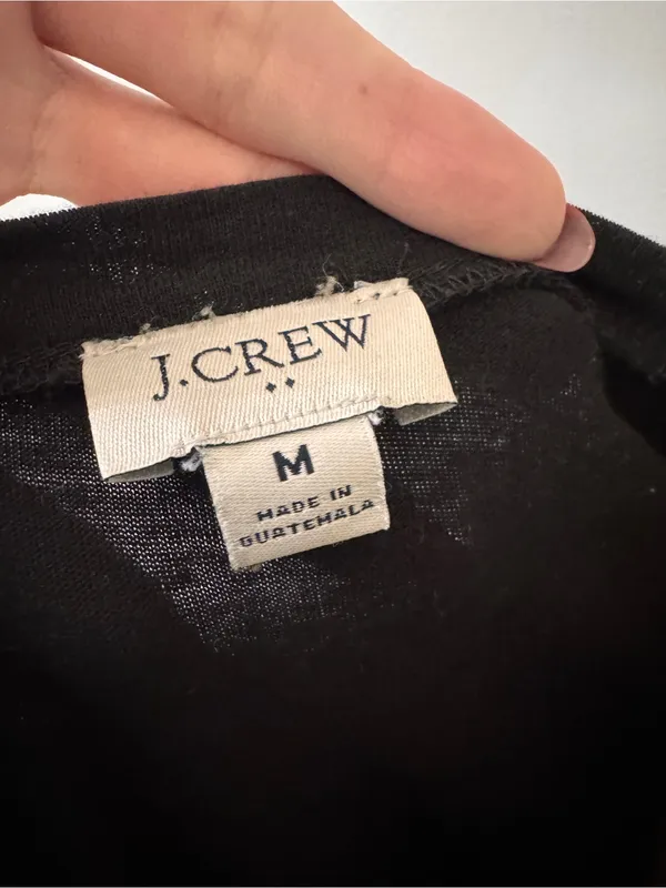 J. Crew Factory Black T-shirt Midi Dress Medium Slit - Image 3