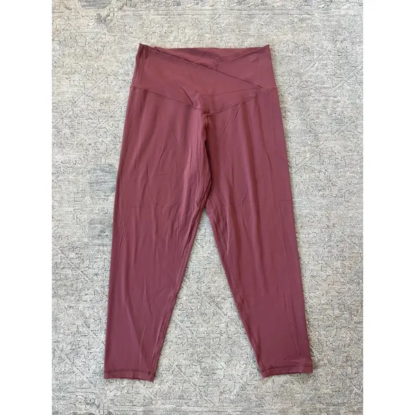 Aerie Offline Real Me Crossover High Waisted Leggings Pink XL Short Brick Stone - Image 3