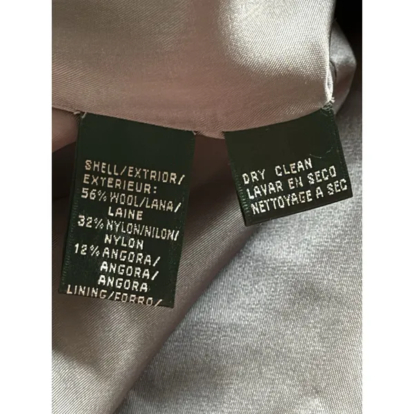 Lauren Ralph Lauren Angora‎ Wool Blazer Women's Size 12 Gray Zip Cropped Jacket - Image 3