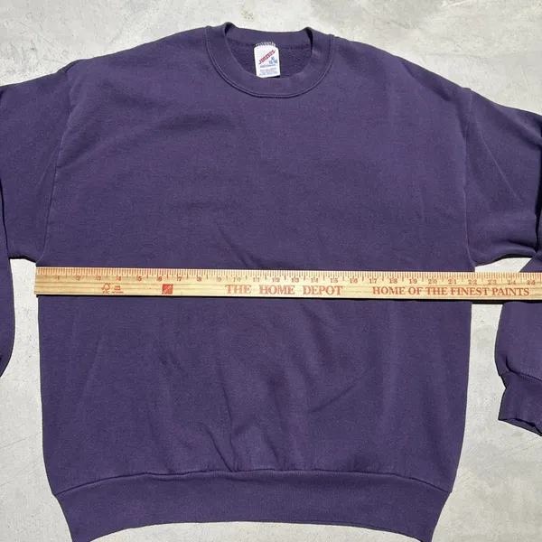 Vintage Purple Jerzees Blank Crewneck Sweatshirt Size XL USA MADE 90s Fade - Image 3