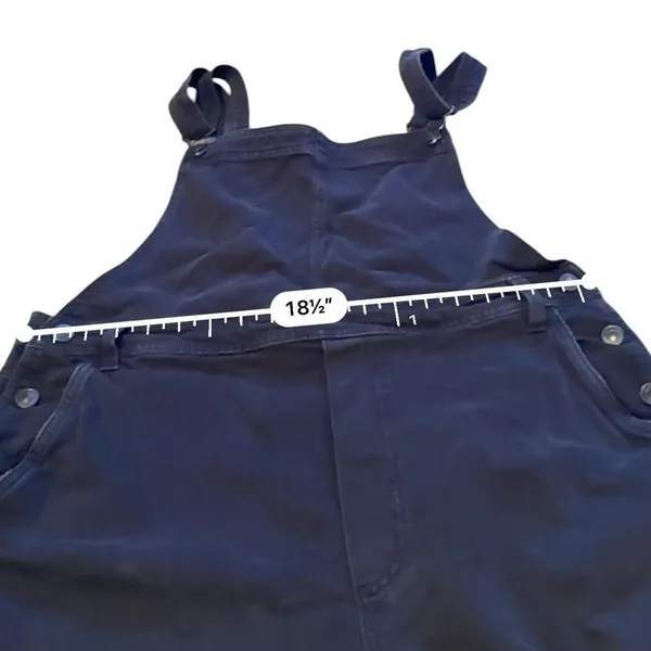 Aerie Denim Overalls Womens XL‎ Black Wide Leg Relaxed Fit Faded Wash - Image 7