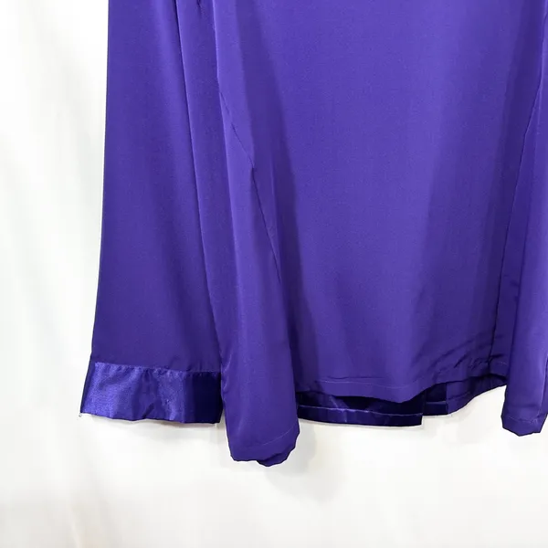 VTG Victoria's‎ Secret Large Pajama Top Purple Satin Trim Double Breasted 1696 - Image 7