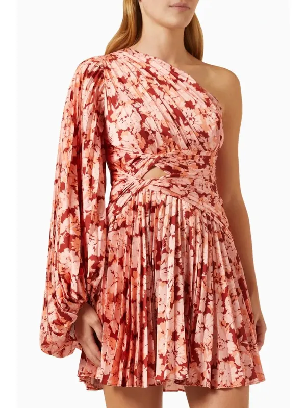 NWT Acler Auroa Floral Pleated Mini Dress Size 6 - Image 7