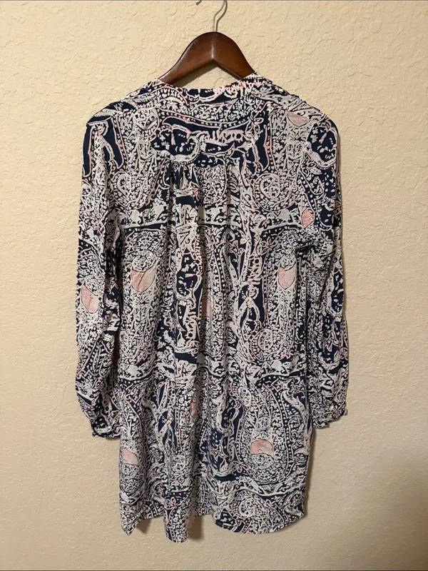Anthropologie Tiny Floral-Print Dress in Navy and Pink - Image 4