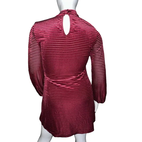 Lulus Ticket to Chic striped velvet balloon sleeve dress - Image 7
