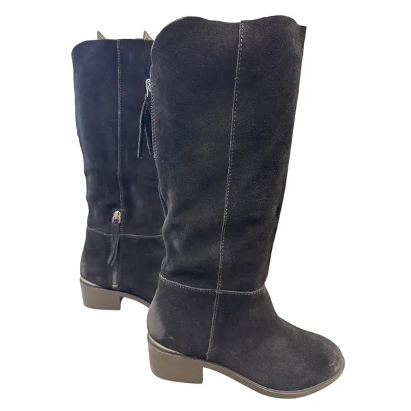 Naughty Monkey Womens Black Suede Leather Riding Boots Size 8.5 SKU 7436 - Image 5