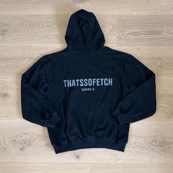 Thats So Fetch Hoodie Series 6 Puff Font Size XS/S in Black and Gray - Image 3