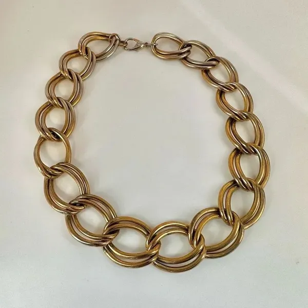 Gold tone chunky link necklace Gold - Image 3