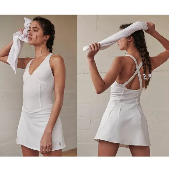 FREE PEOPLE FP Movement Drop Shot Minidress in White Size X-Large - Image 3