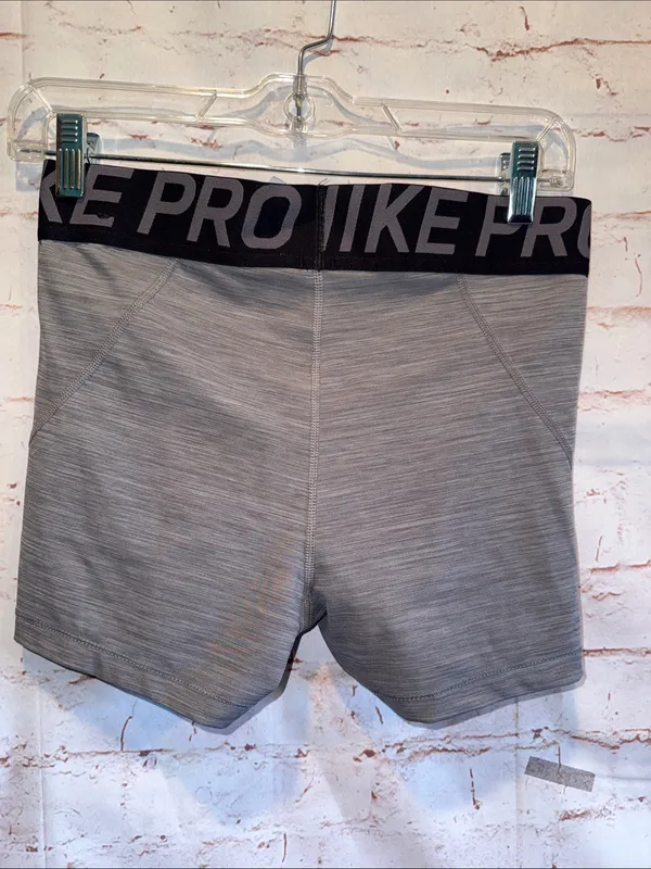 Nike Pro Gray Compression Bike Shorts Black Waistband Large spandex volleyball - Image 3