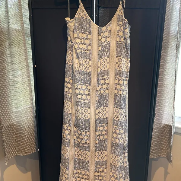 Emily Wonder Blue and White Maxi Sundress - Size L - NWT - Image 6