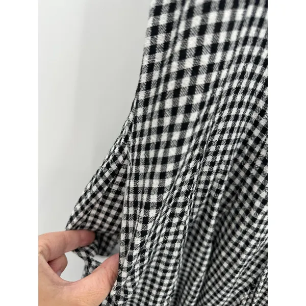 Bailey 44 Gingham Linen Blend Mini Dress Pockets Size 10 Picnic Coquette - Image 4
