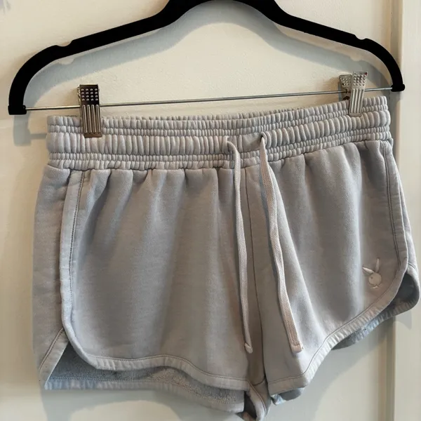 Playboy by Pacsun Bunny Sweat Shorts Light Periwinkle Size Medium Women's - Image 3