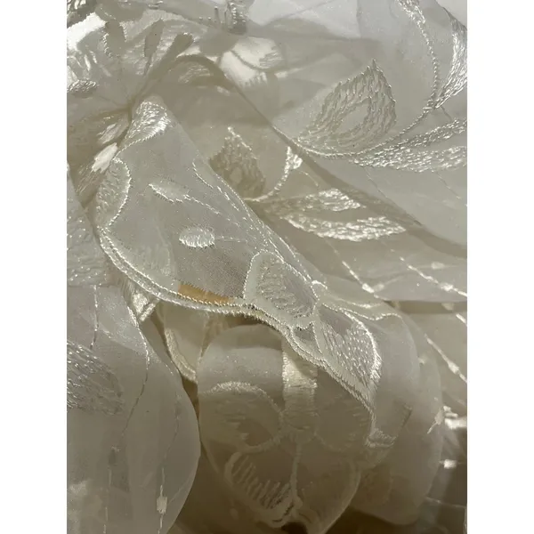 Vintage 80s‎ Victorian Revival Wedding Dress Ivory High Neck Sheer Lace Illusion - Image 16