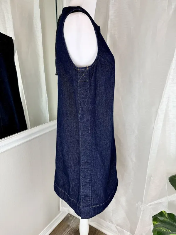Madewell Denim Shift Dress Womens Size 2 100% Cotton Sleeveless Blue Midi - Image 7