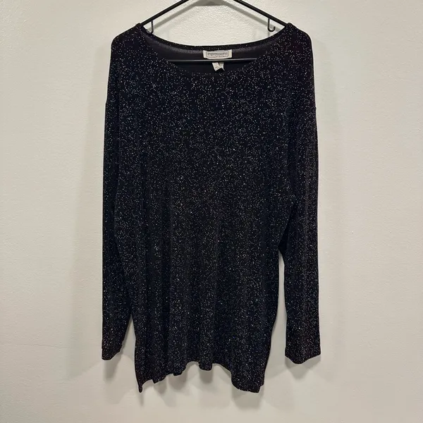Vintage impressions Glittering Black Women's top size large! - Image 3