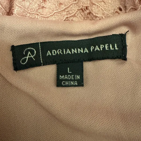 2192 | Adrianna Papell Floral Lace Bell Sleeve Blouse Ethereal Pink Womens L - Image 5