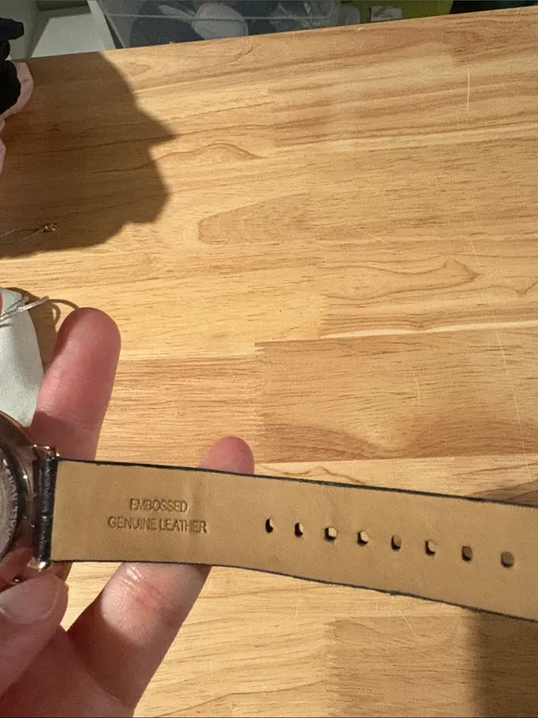 Michael Kors Gold and Black Leather Watch - Image 4