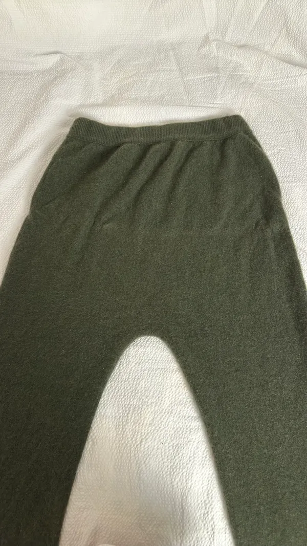 Madewell (Re)sourced Cashmere Allendale Sweater Pants Sz S Olive - Image 3