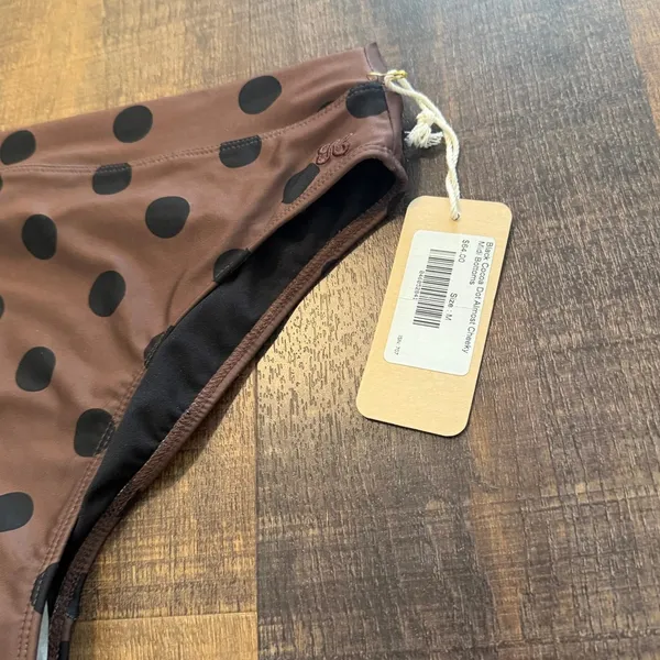 NWT Albion Black Cocoa Dot Almost Cheeky Bikini Bottoms Size Medium - Image 2