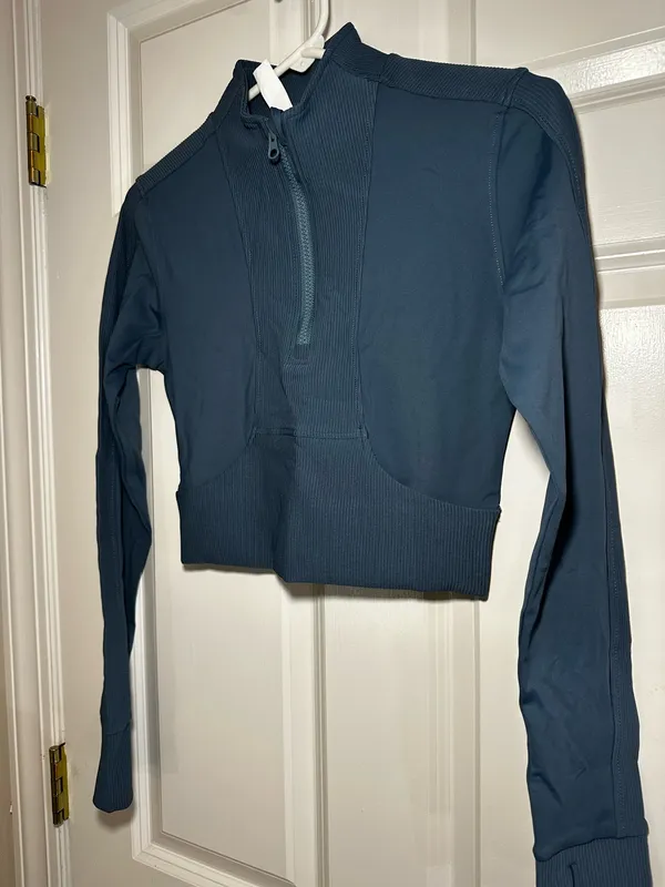 Athletic Quarter Zip Blue Size M - Image 3