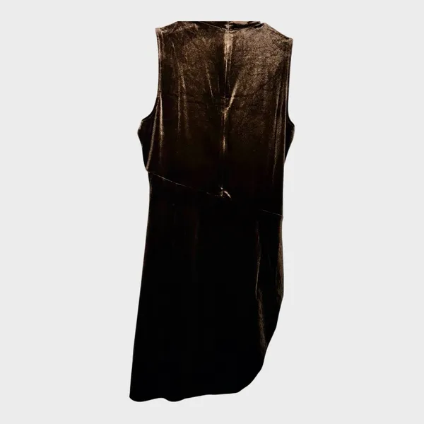 NWT THE DROP Fabia Ruched Velvet Mockneck Mini Dress‎ in Coffee Bean - XXL - Image 6