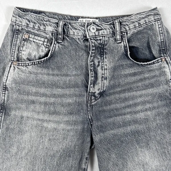 We The Free People Jeans Womens 27 Good Luck Barrel Mid Rise Gray Denim Cotton - Image 5