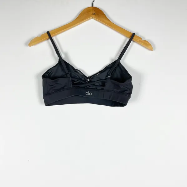 Alo Yoga Women's Interlace Strappy Athletic Work Out Sports Bra Gray XS - Image 3
