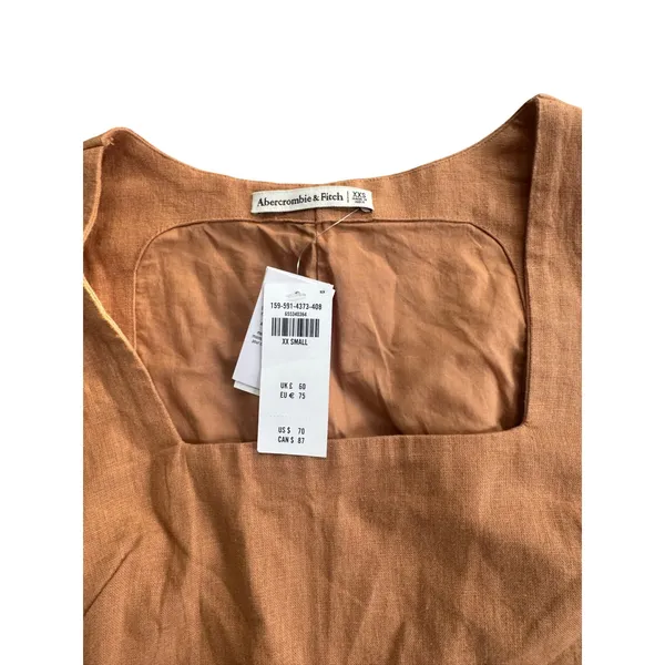 Abercrombie Linen Blend Mini Dress Clean Girl‎ Coastal Aesthetic XXS NWT - Image 3
