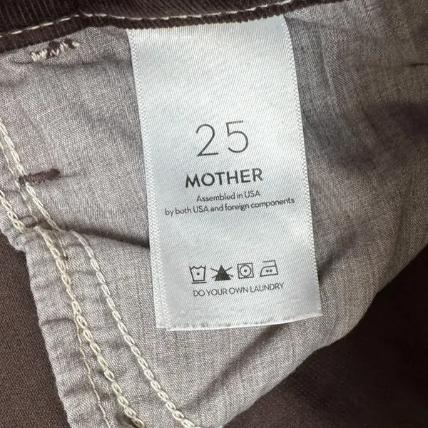 MOTHER The‎ Hustler Ankle Fray Corduroy Pants Hopscotch Brown High Rise Flare 25 - Image 8