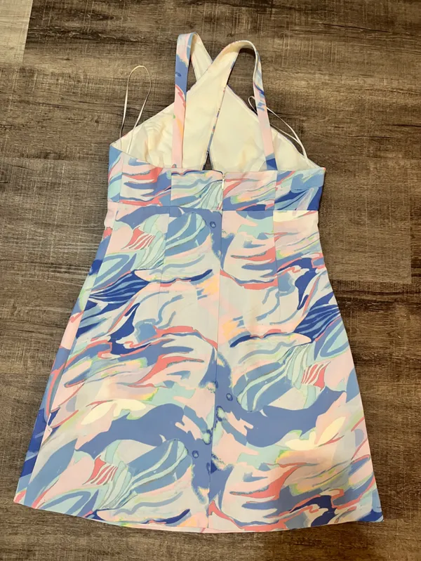 FRENCH CONNECTION Dalla Printed Mini Cross-Over Neck Dress - Image 4